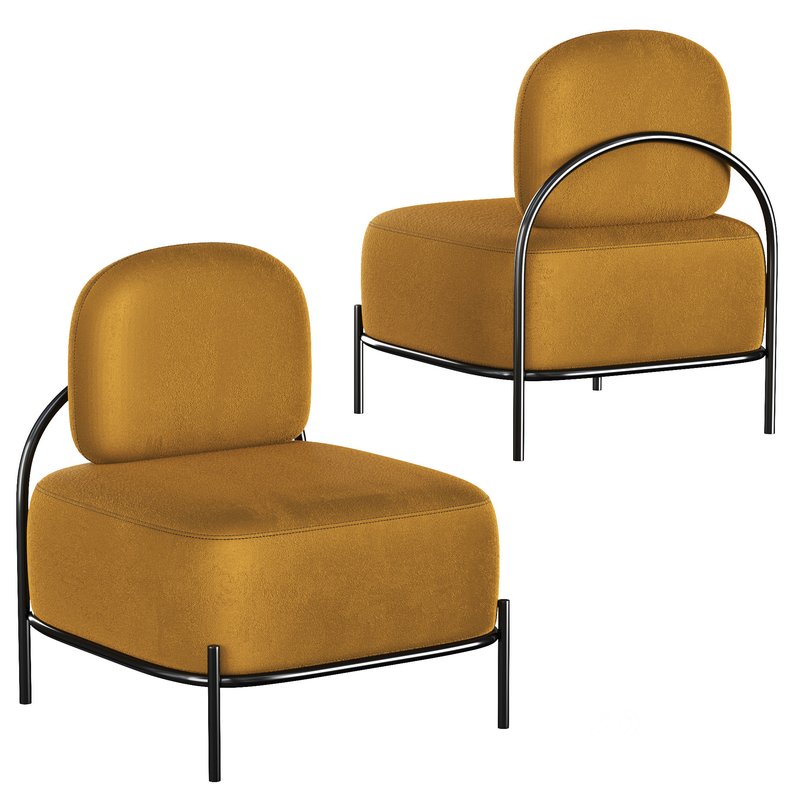 Pink Linen Upholstered Armless Accent Chair Black Leg Image 4