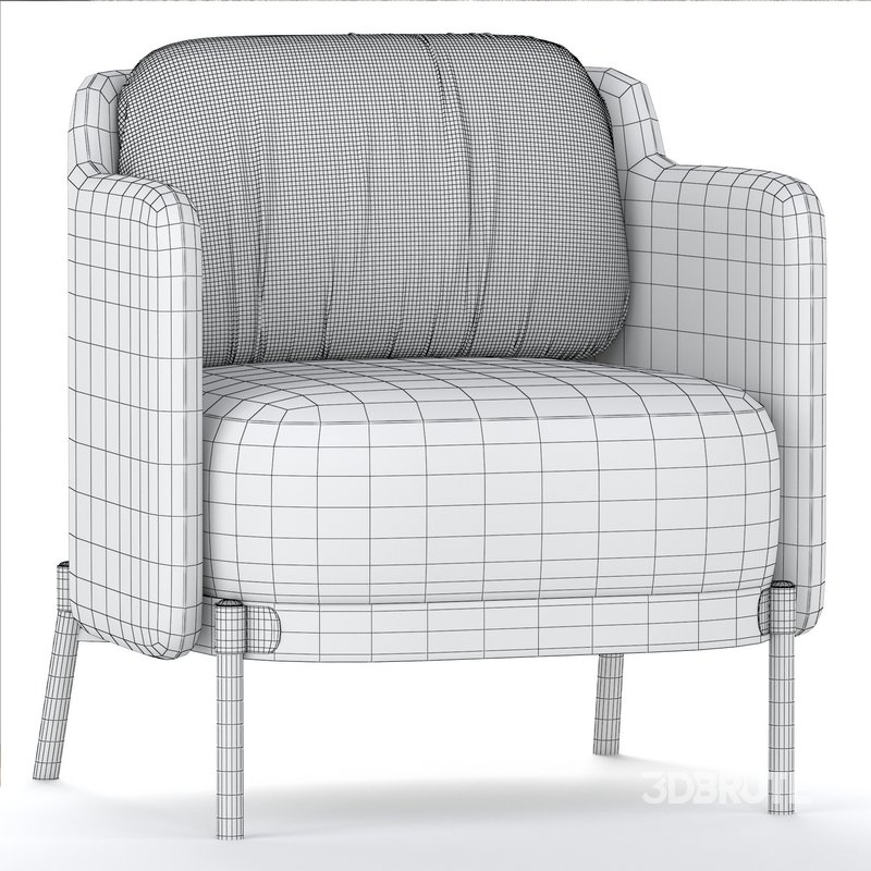 Mid_Century_Faux_Leather_Armchair Image 4