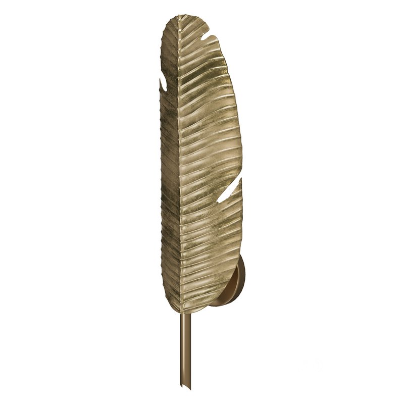 Tropical Brass Leaf Wall Sconce Image 1