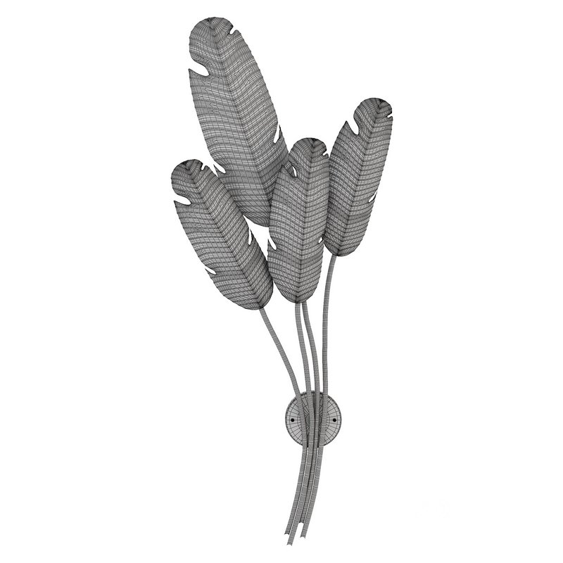 Tropical Brass Multi-Leaf Wall Sconce Image 2