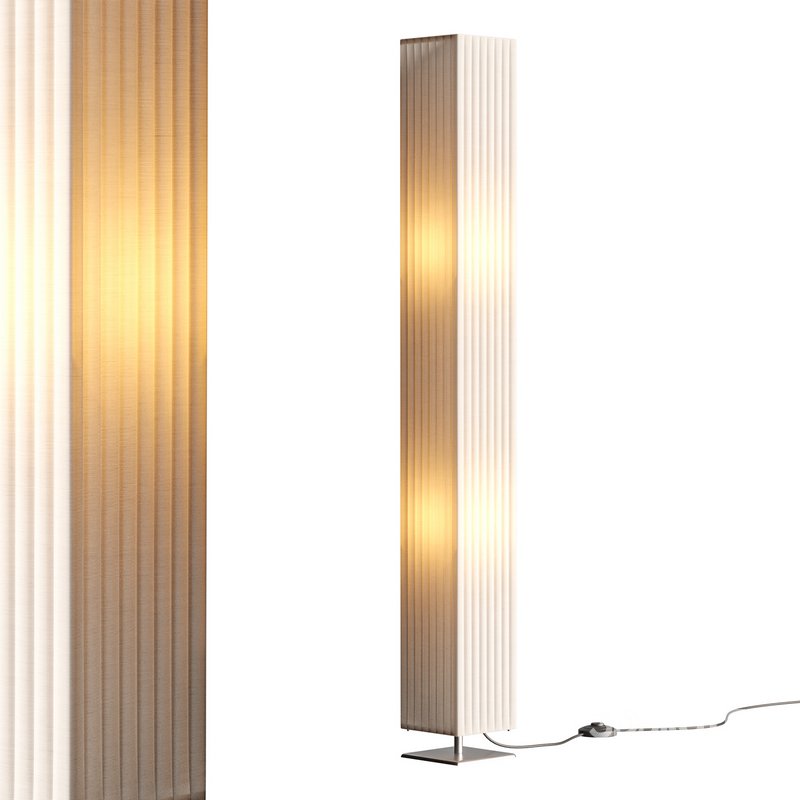 White fabric floor lamp Janno Image 1