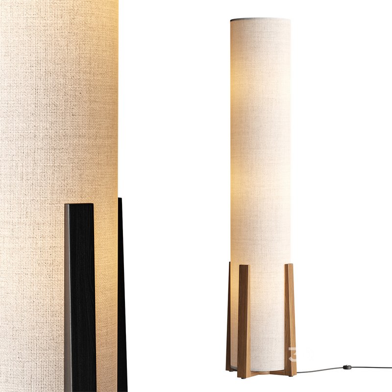 Breton 3 Light Floor Lamp in Natural Image 2