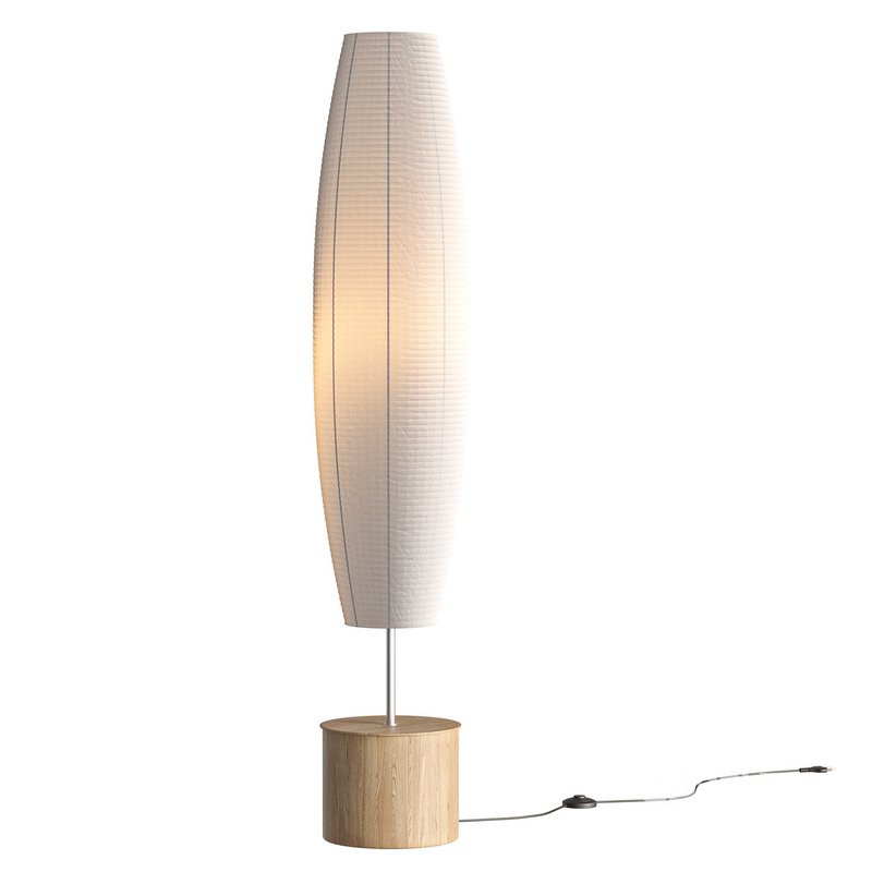ACCORDION SPRING WOOD PAPER FLOOR LAMP BODY COLOR CREAM Image 2
