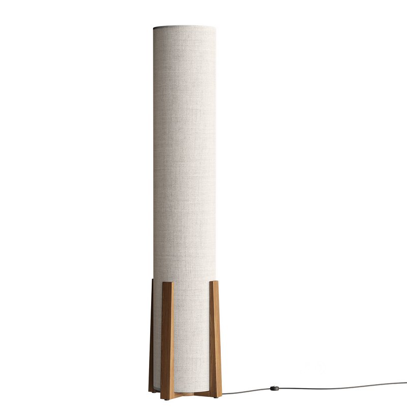 Breton 3 Light Floor Lamp in Natural Image 4