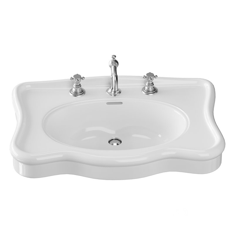 Bathroom Console Sink Deluxe Counter Top White Vitreous China Image 10