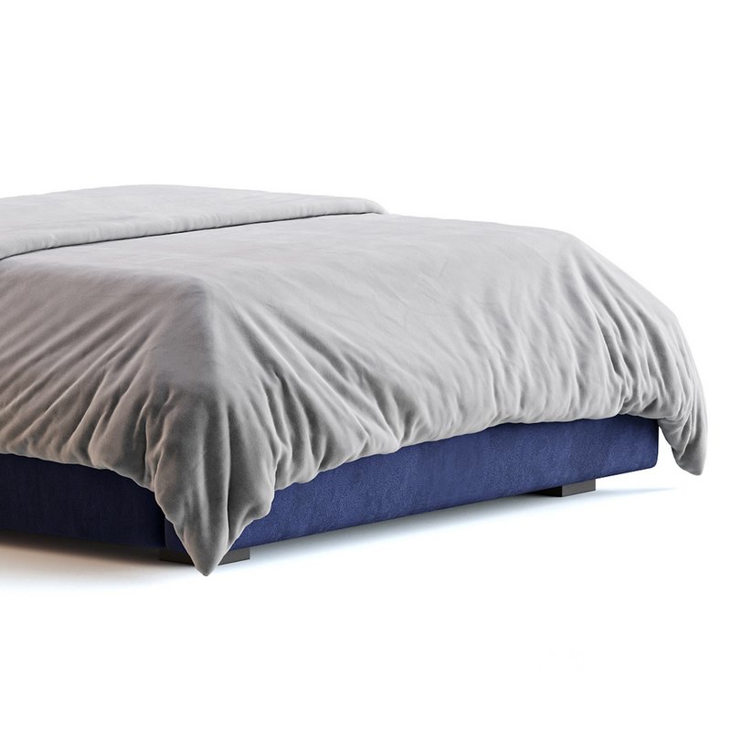 Maklaine Contemporary Navy Velvet Full Bed Image 10