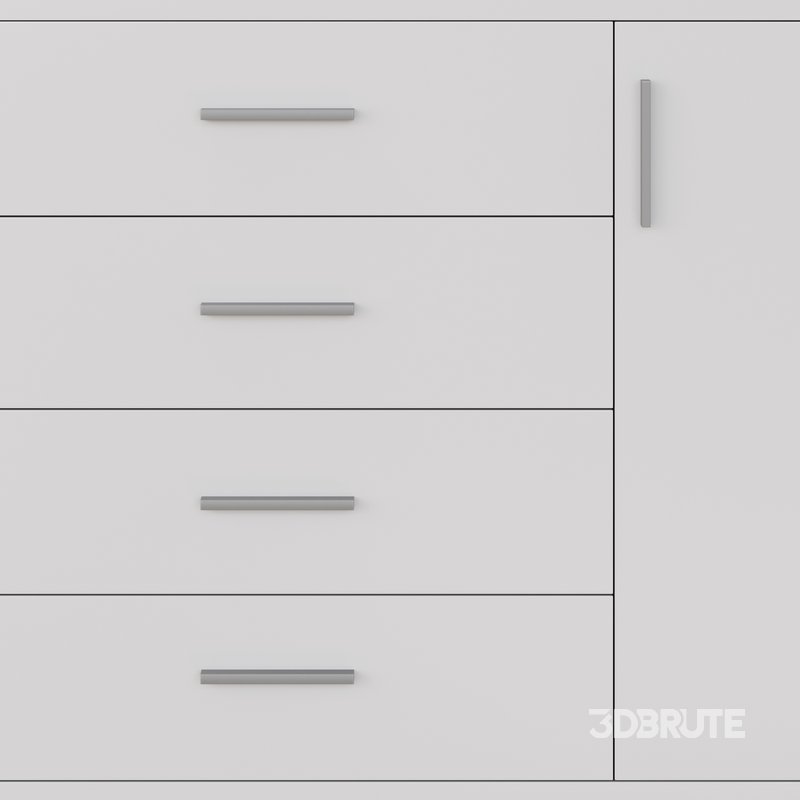 Komod INNOVO White Black Wood Image 9