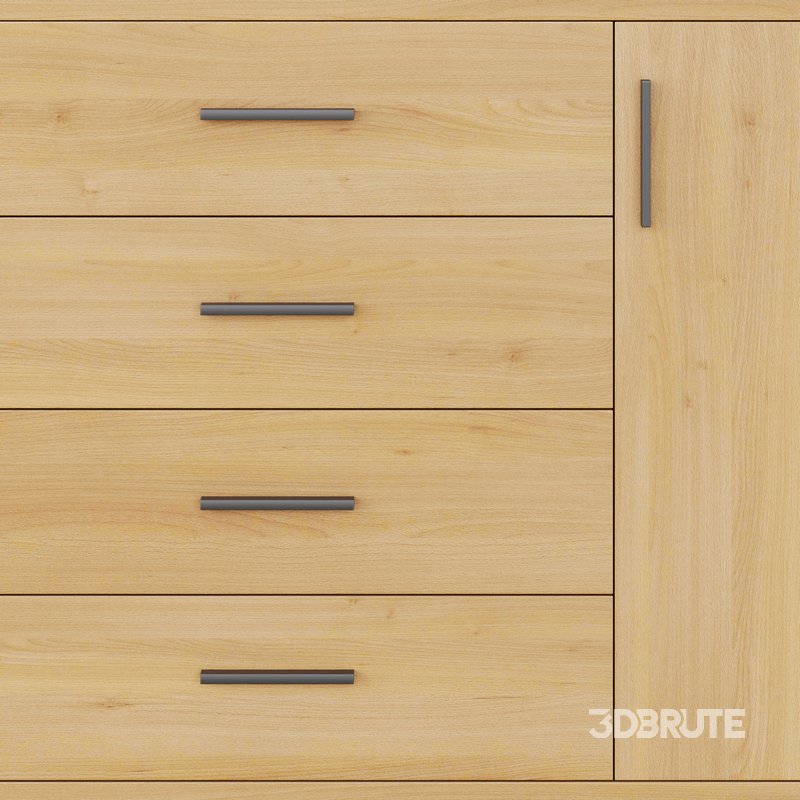 Komod INNOVO White Black Wood Image 14