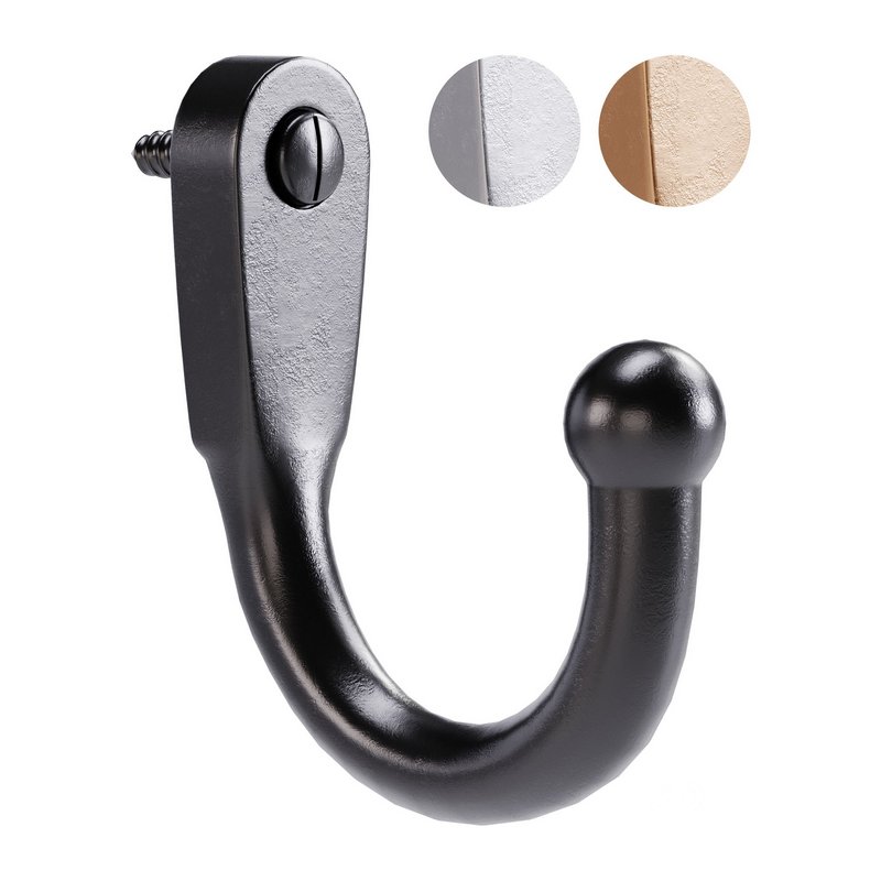 Black Wall Mount Coat Hook Image 1