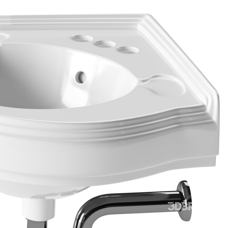 Bathroom Corner Sink White Image 11