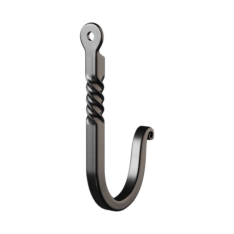 Black Wrought Iron Wall Mount Hooks Image 11