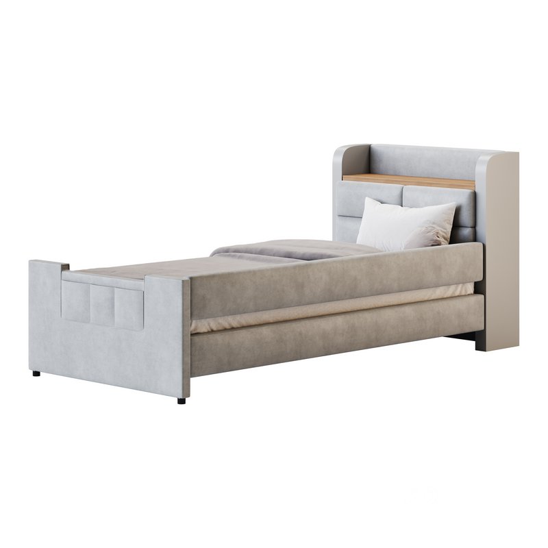Twin Size Upholstered Platform Bed Image 12