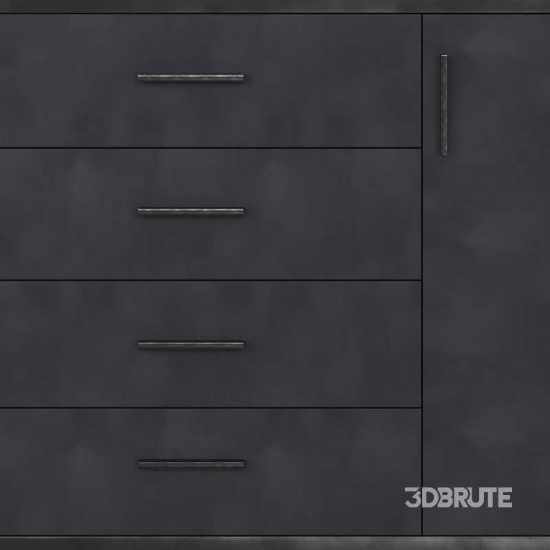 Komod INNOVO White Black Wood Image 11