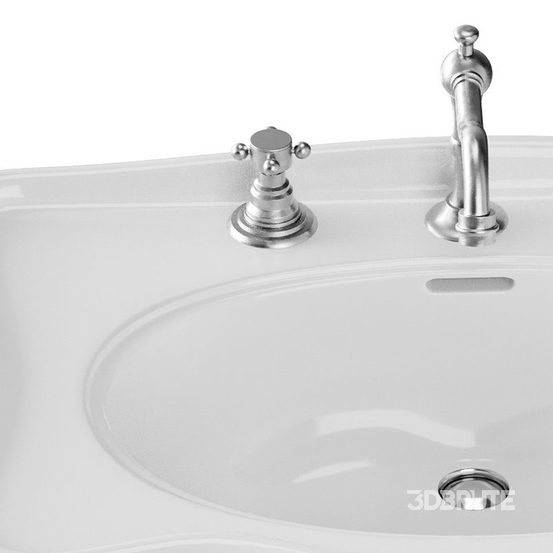 Bathroom Console Sink Deluxe Counter Top White Vitreous China Image 12