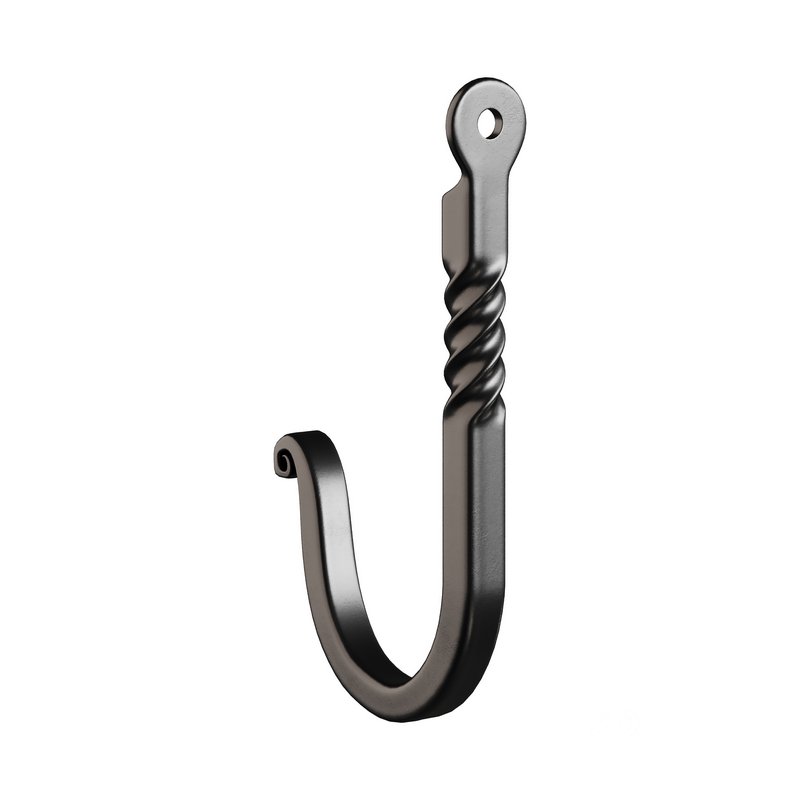 Black Wrought Iron Wall Mount Hooks Image 12