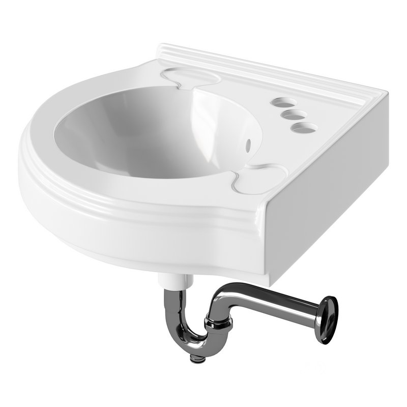 Bathroom Corner Sink White Image 13