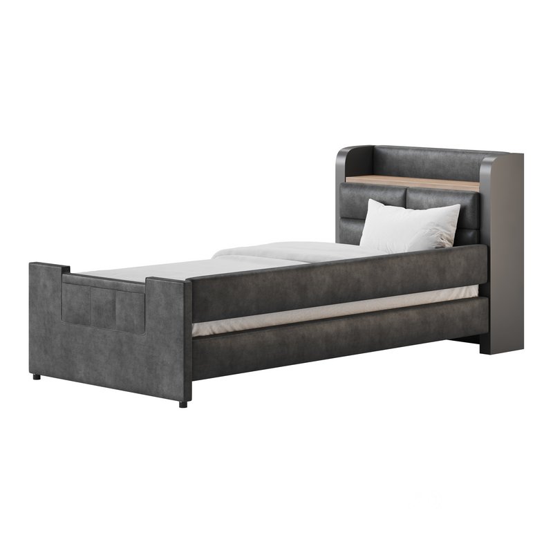 Twin Size Upholstered Platform Bed Image 13