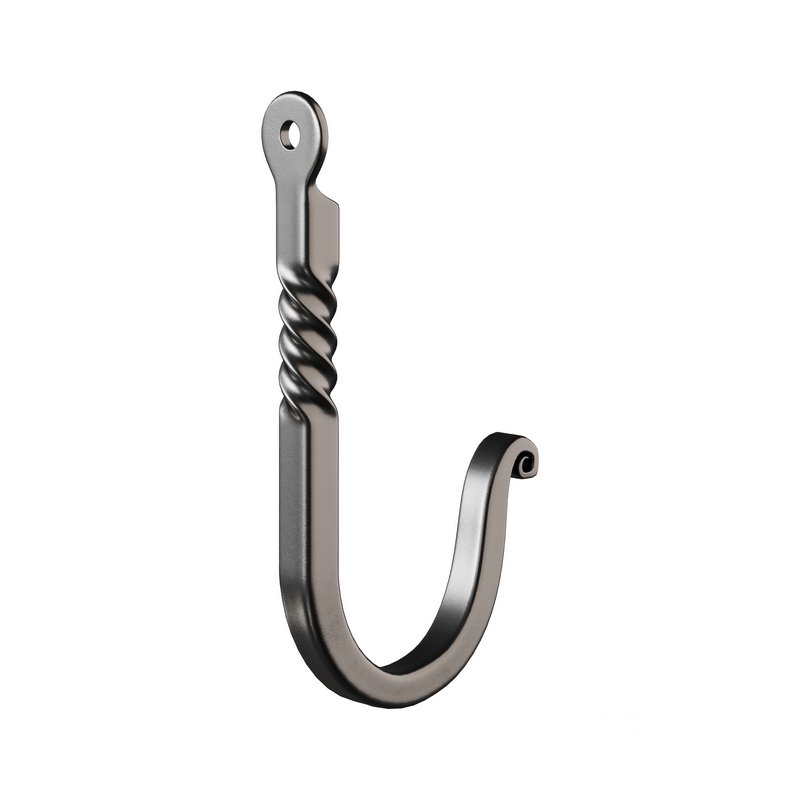 Black Wrought Iron Wall Mount Hooks Image 13
