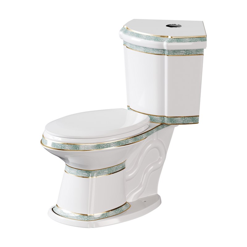 Corner Elongated Two Piece Dual Flush Bathroom Toilet Image 12