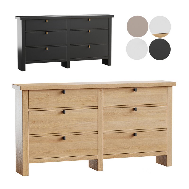 Modern Farmhouse 6-Drawer Dresser Image 1