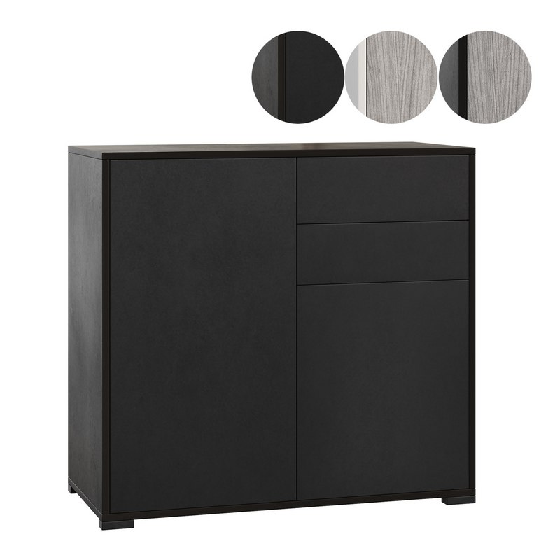 HOMCOM High Gloss Buffet Black Image 1