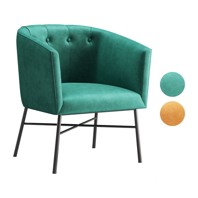 Aurelie Tub Chair in Emerald Green Velvet Image 1