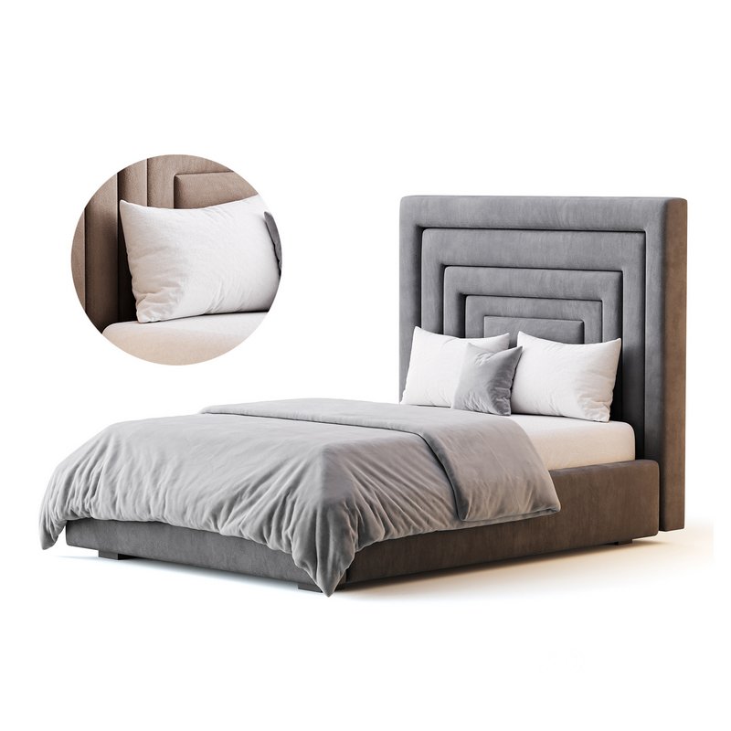 Maklaine Contemporary Navy Velvet Full Bed Image 1