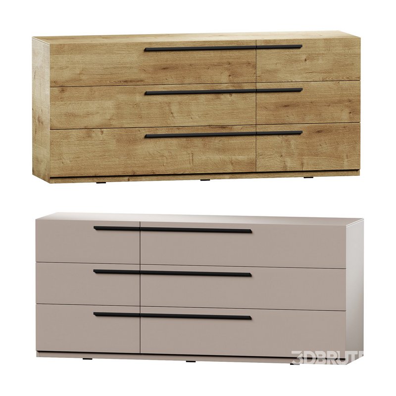 Kimball Chest of Drawers-3 White Wood Latte Image 1