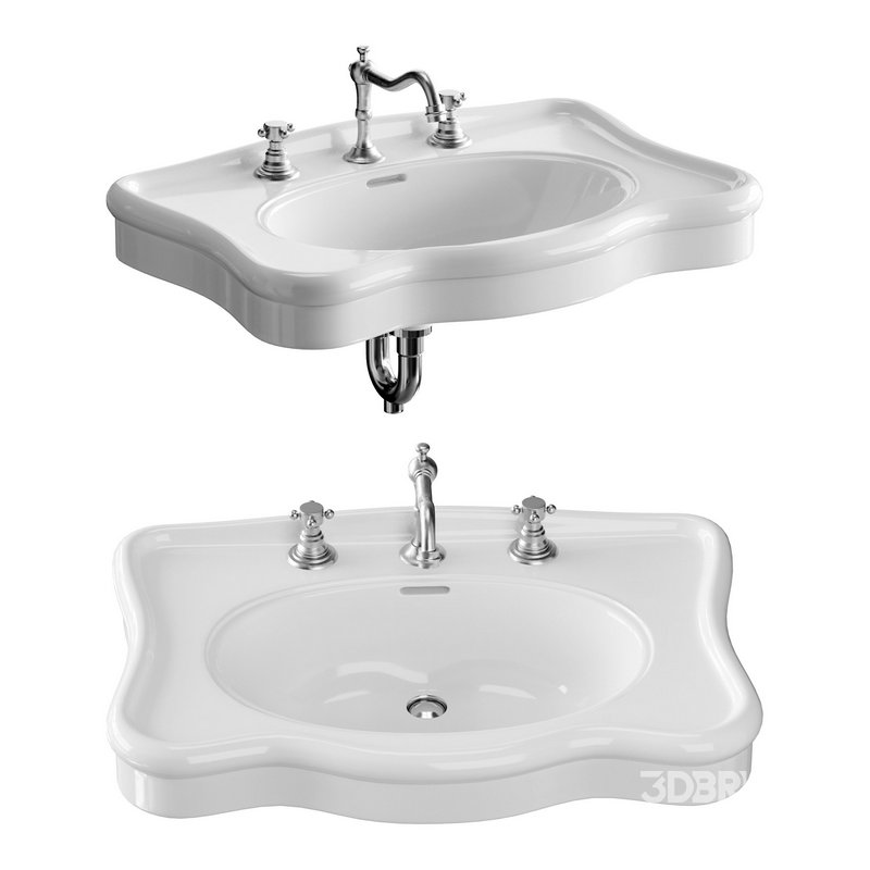 Bathroom Console Sink Deluxe Counter Top White Vitreous China Image 1