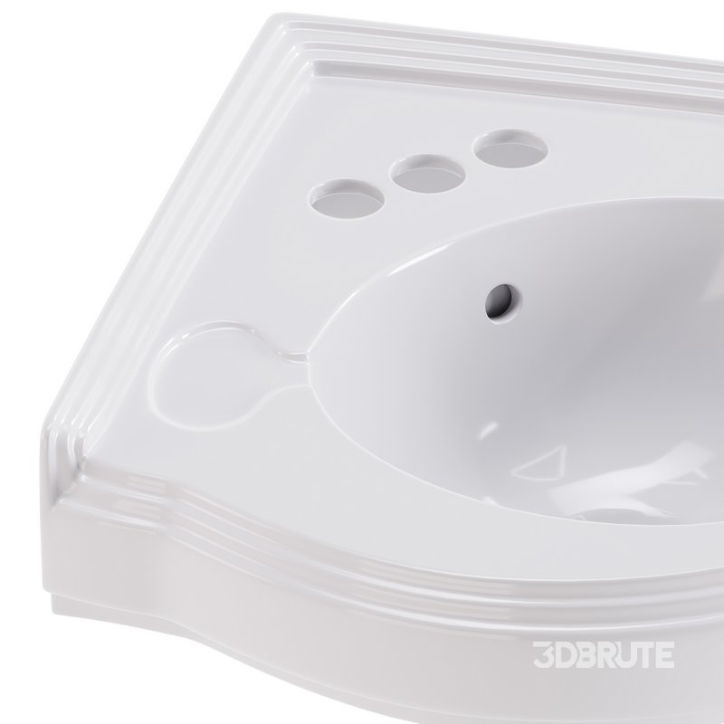 Bathroom Corner Sink White Image 4