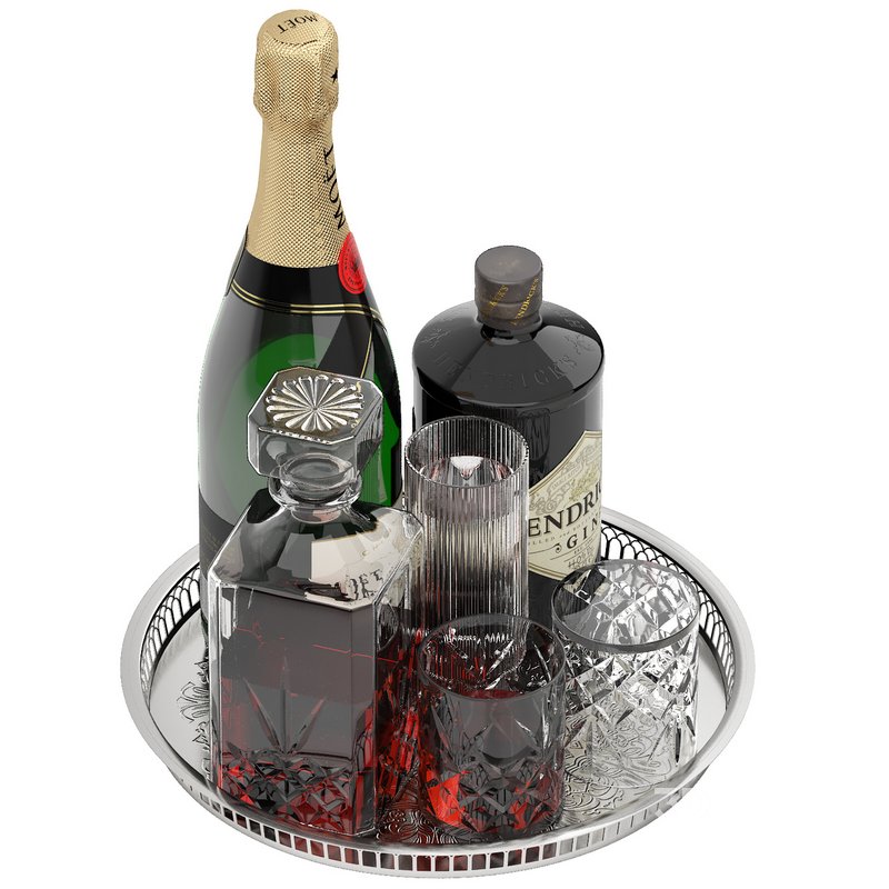 tray of whisky and champagne Image 4