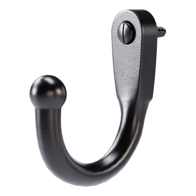 Black Wall Mount Coat Hook Image 2