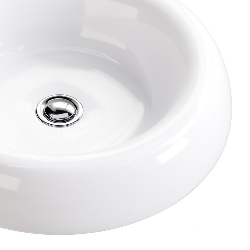 Bathroom Vessel Sink White Porcelain Tranquility Image 2