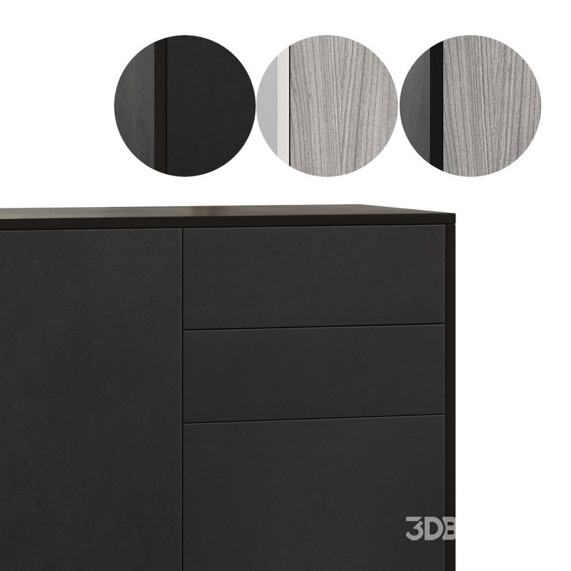HOMCOM High Gloss Buffet Black Image 3
