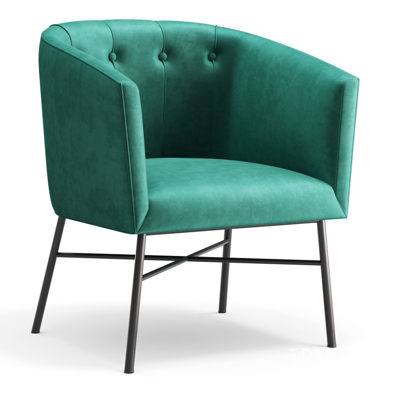 Aurelie Tub Chair in Emerald Green Velvet Image 3