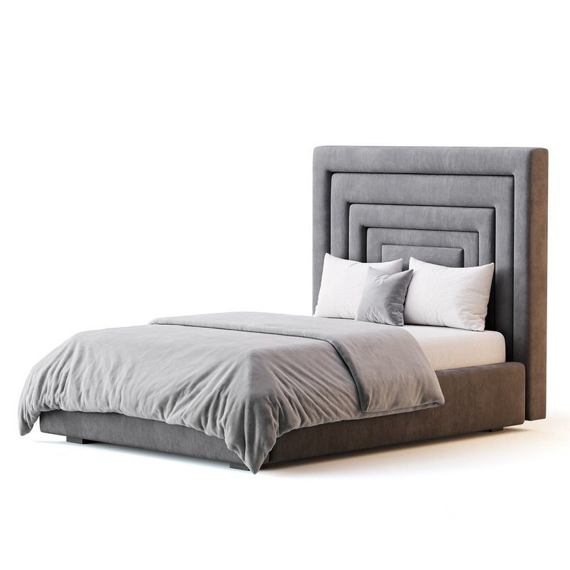 Maklaine Contemporary Navy Velvet Full Bed Image 2