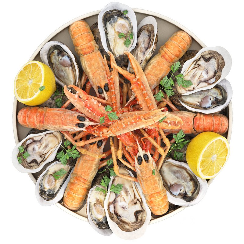 seafood plate of langoustines and oysters Image 4