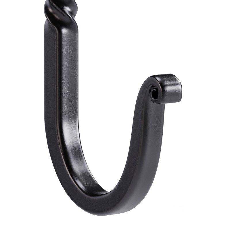 Black Wrought Iron Wall Mount Hooks Image 4