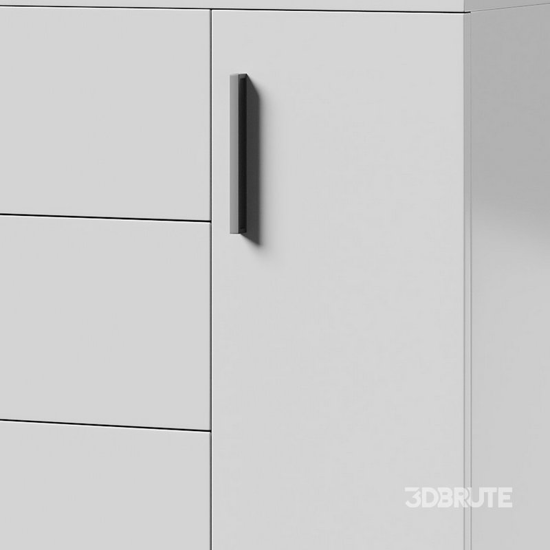 Komod INNOVO White Black Wood Image 3