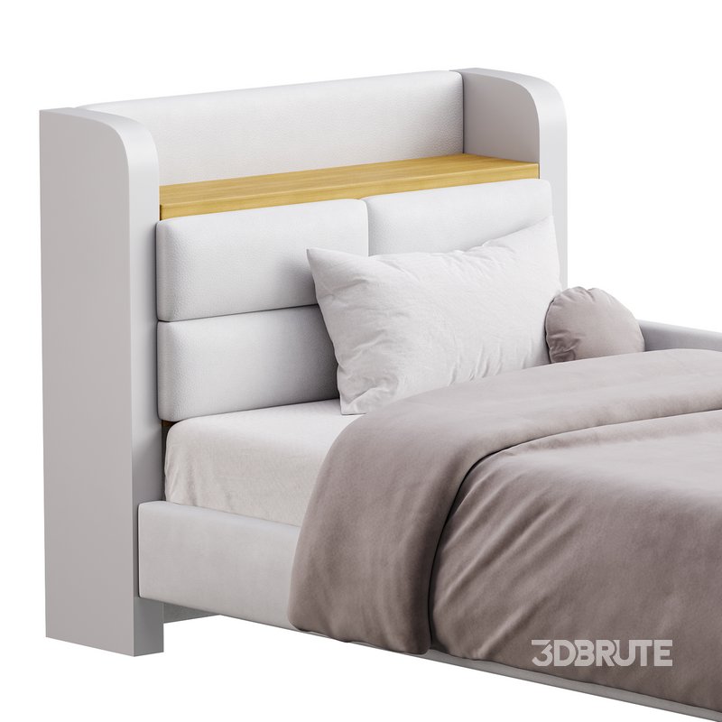 Twin Size Upholstered Platform Bed Image 3