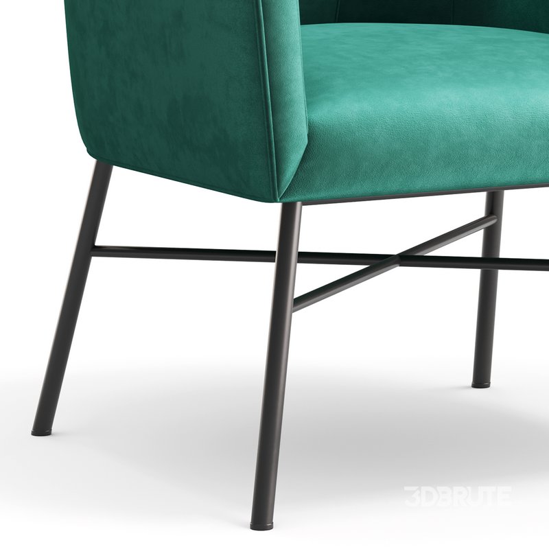 Aurelie Tub Chair in Emerald Green Velvet Image 2