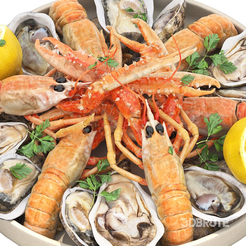 seafood plate of langoustines and oysters Image 5
