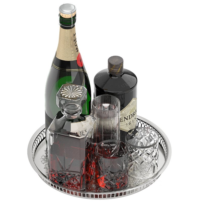 tray of whisky and champagne Image 3