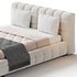 Addie White Boucle Minimalist Modern Bed - Thumbnail 5