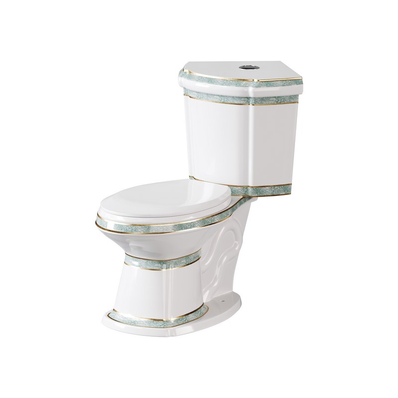 Corner Elongated Two Piece Dual Flush Bathroom Toilet Image 4