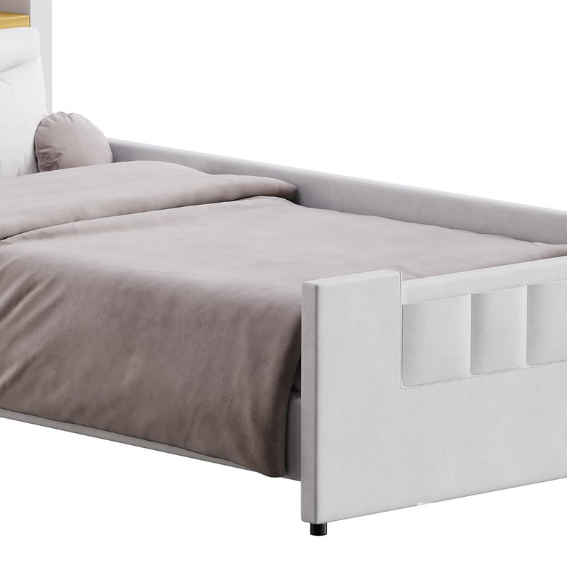 Twin Size Upholstered Platform Bed Image 4