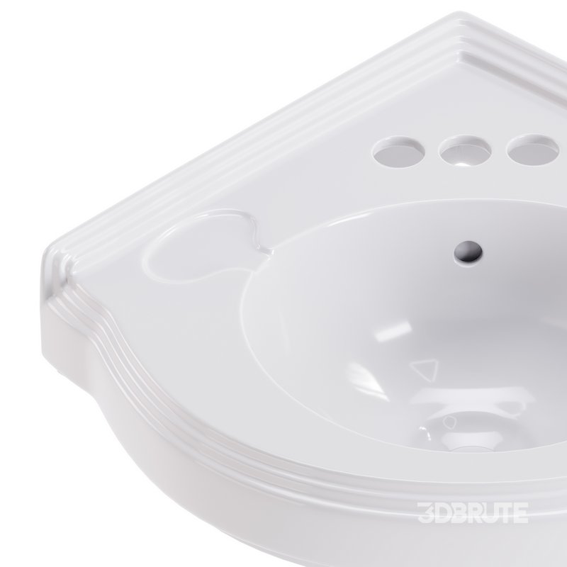 Bathroom Corner Sink White Image 5