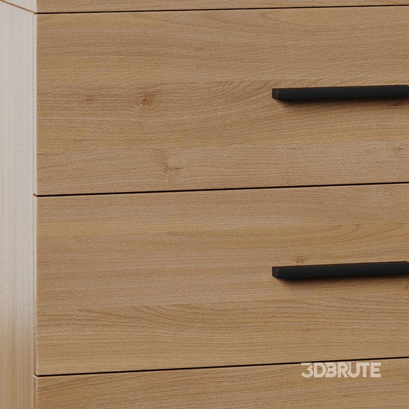 Komod INNOVO White Black Wood Image 5