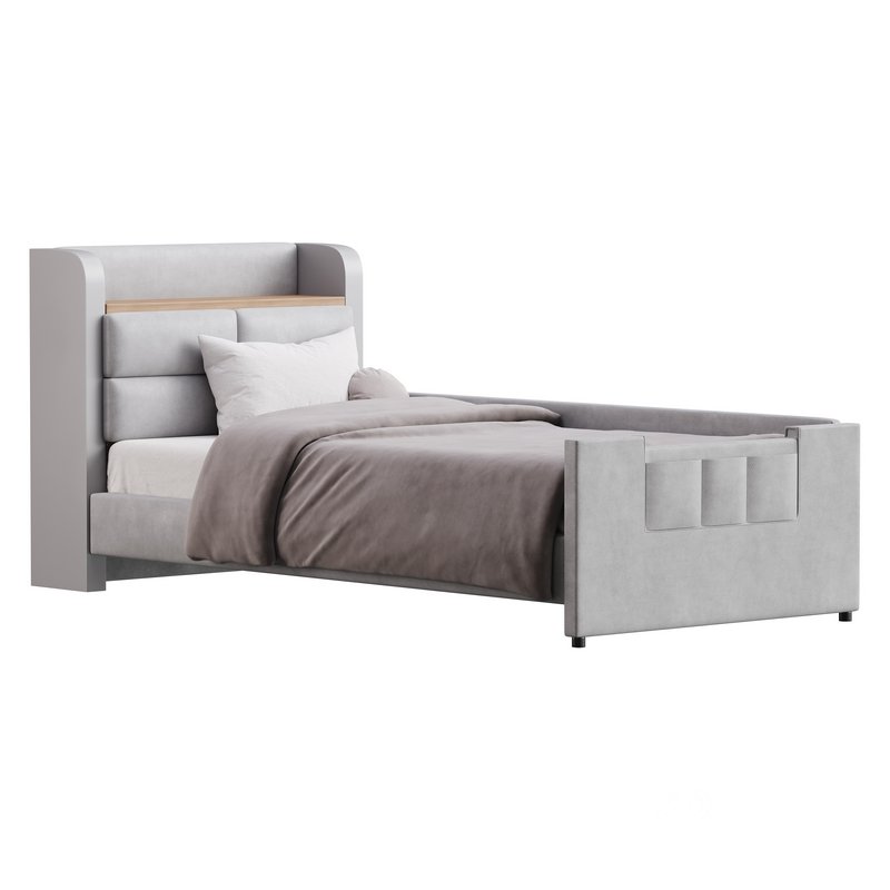 Twin Size Upholstered Platform Bed Image 5