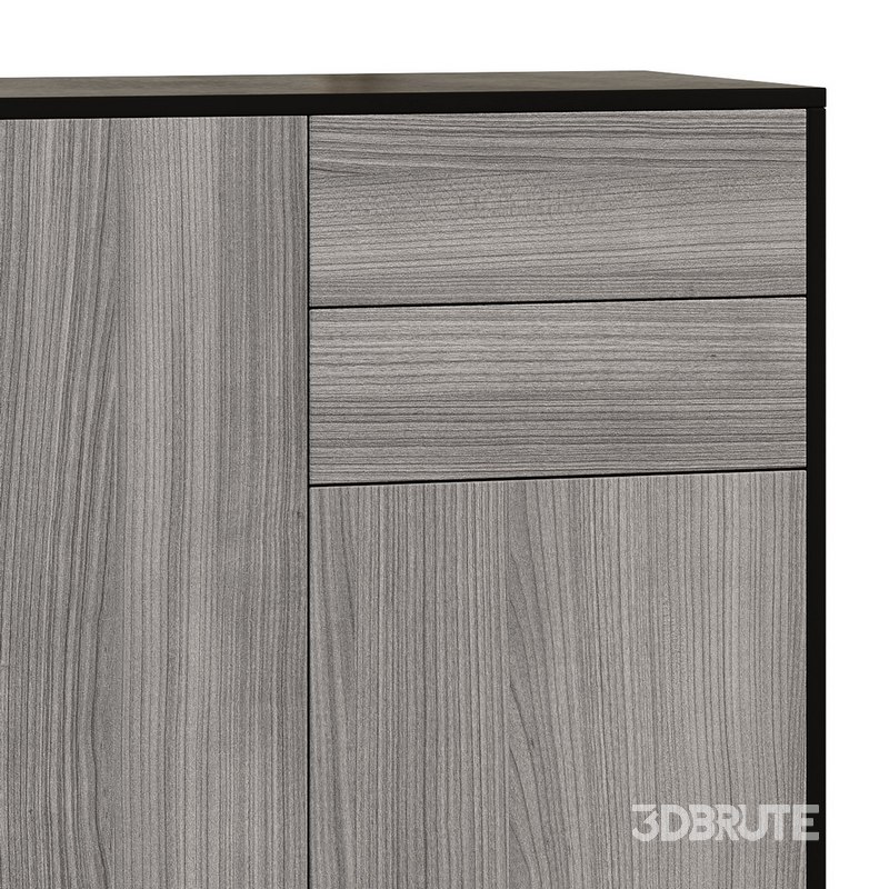 HOMCOM High Gloss Buffet Black Image 5